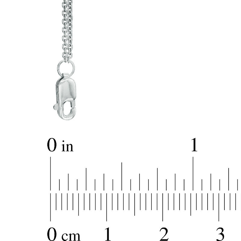 1/5 CT. T.W. Diamond "mom" and Tilted Heart Two-Strand Necklace in Sterling Silver - 17.5"
