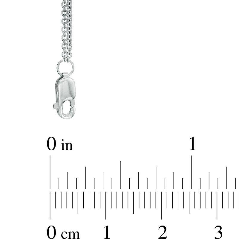 Main Image 2 of 1/5 CT. T.W. Diamond &quot;mom&quot; and Tilted Heart Two-Strand Necklace in Sterling Silver - 17.5&quot;