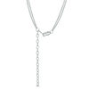 Thumbnail Image 1 of 1/10 CT. T.W. Enhanced Black and White Diamond Bar and Chevron Double Strand Necklace in Sterling Silver - 19"