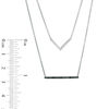 Thumbnail Image 2 of 1/10 CT. T.W. Enhanced Black and White Diamond Bar and Chevron Double Strand Necklace in Sterling Silver - 19"