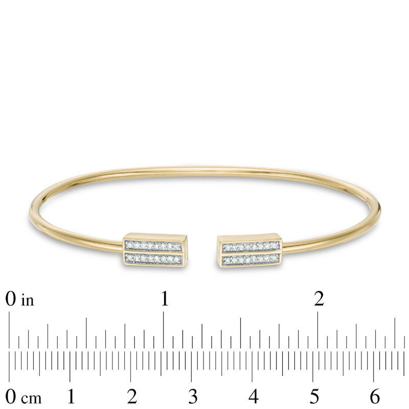 Main Image 2 of 1/6 CT. T.W. Diamond Double Row Flex Bangle in 10K Gold