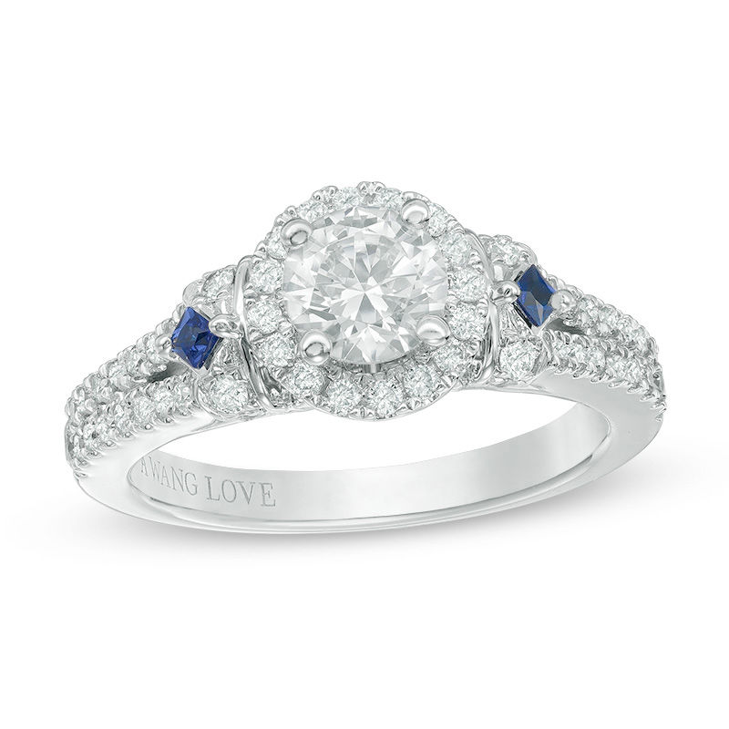 Vera Wang Love Collection 1-1/4 CT. T.W. Diamond and Blue Sapphire
