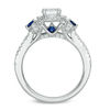 Thumbnail Image 3 of Vera Wang Love Collection 1-1/4 CT. T.W. Diamond and Blue Sapphire Frame Engagement Ring in 14K White Gold