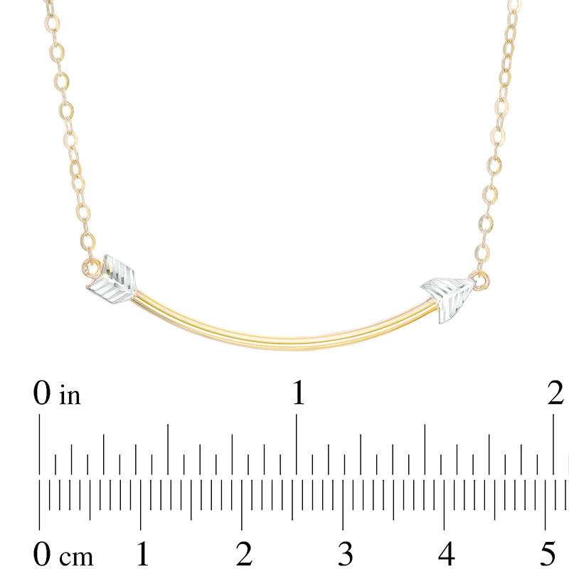 Main Image 2 of Curved Arrow Necklace in 10K Gold