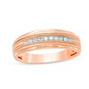 Thumbnail Image 0 of Men's 1/10 CT. T.W. Diamond Milgrain Wedding Band in 10K Rose Gold