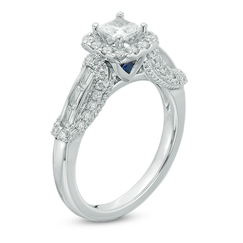 Main Image 2 of Vera Wang Love Collection 1 CT. T.W. Princess-Cut Diamond Frame Engagement Ring in 14K White Gold