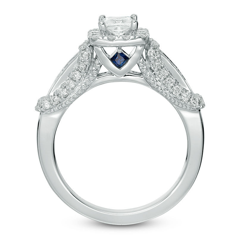 Main Image 3 of Vera Wang Love Collection 1 CT. T.W. Princess-Cut Diamond Frame Engagement Ring in 14K White Gold