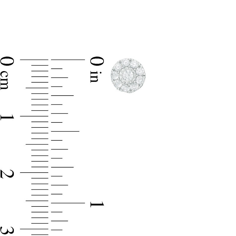 Main Image 2 of 1/4 CT. T.W. Composite Diamond Stud Earrings in 10K White Gold