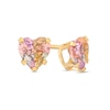 Thumbnail Image 0 of Child's 5.0mm Heart-Shaped Rainbow Pastel Cubic Zirconia Solitaire Stud Earrings in 14K Gold