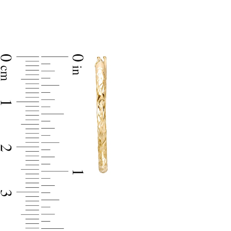 Main Image 3 of 2.0mm Diamond-Cut Tube Hoop Earrings in 14K Gold