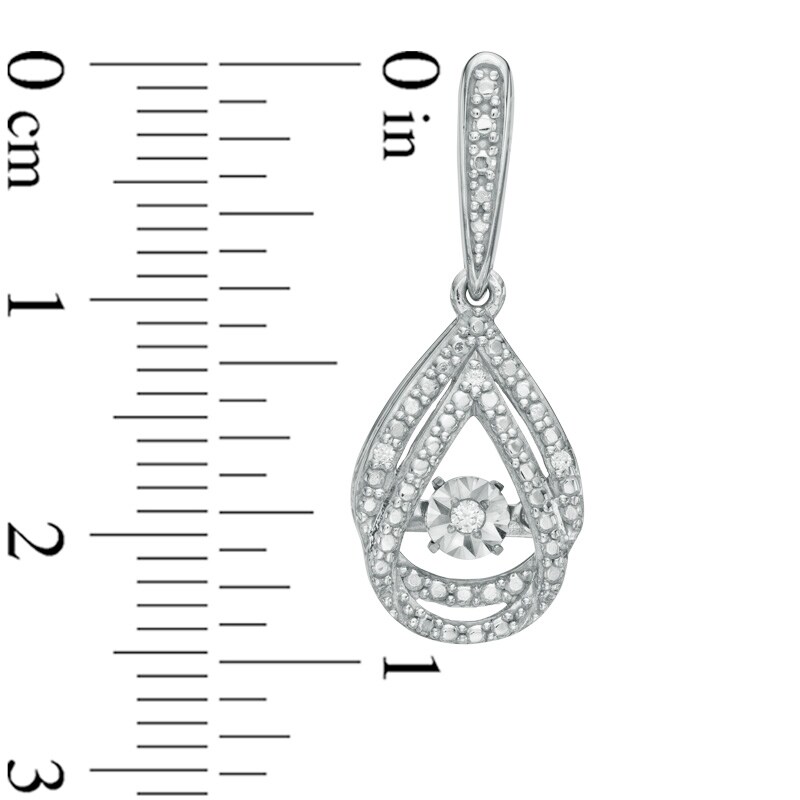 Main Image 2 of 0.085 CT. T.W. Diamond Teardrop Pendant and Earrings Set in Sterling Silver