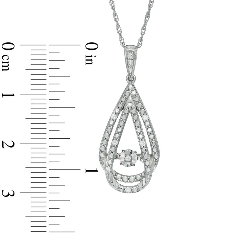 Main Image 3 of 0.085 CT. T.W. Diamond Teardrop Pendant and Earrings Set in Sterling Silver