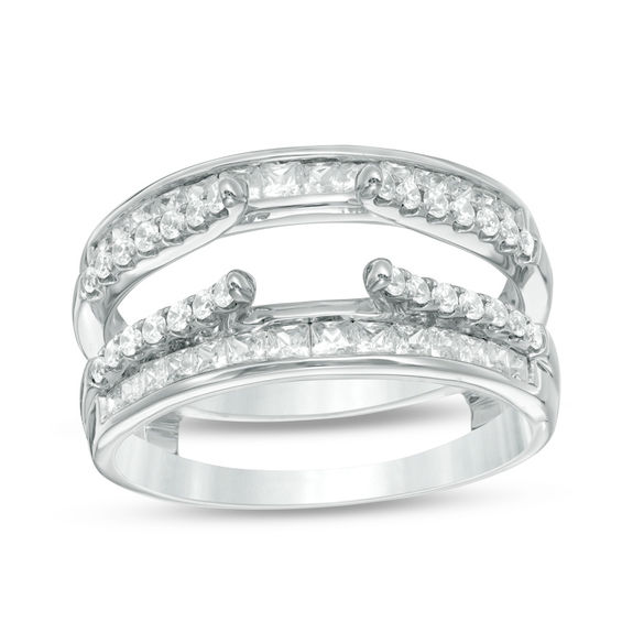 1.20 Ct Sim Diamond 14K White Gold Fn Solitaire Enhancer Wrap Engagement Ring