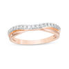 Thumbnail Image 0 of 1/5 CT. T.W. Diamond Two Row Twist Contour Wedding Band in 14K Rose Gold