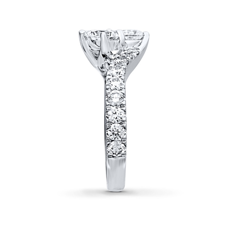 Main Image 2 of Ever Us® 3 CT. T.W. Two-Stone Diamond Bypass Ring in 14K White Gold