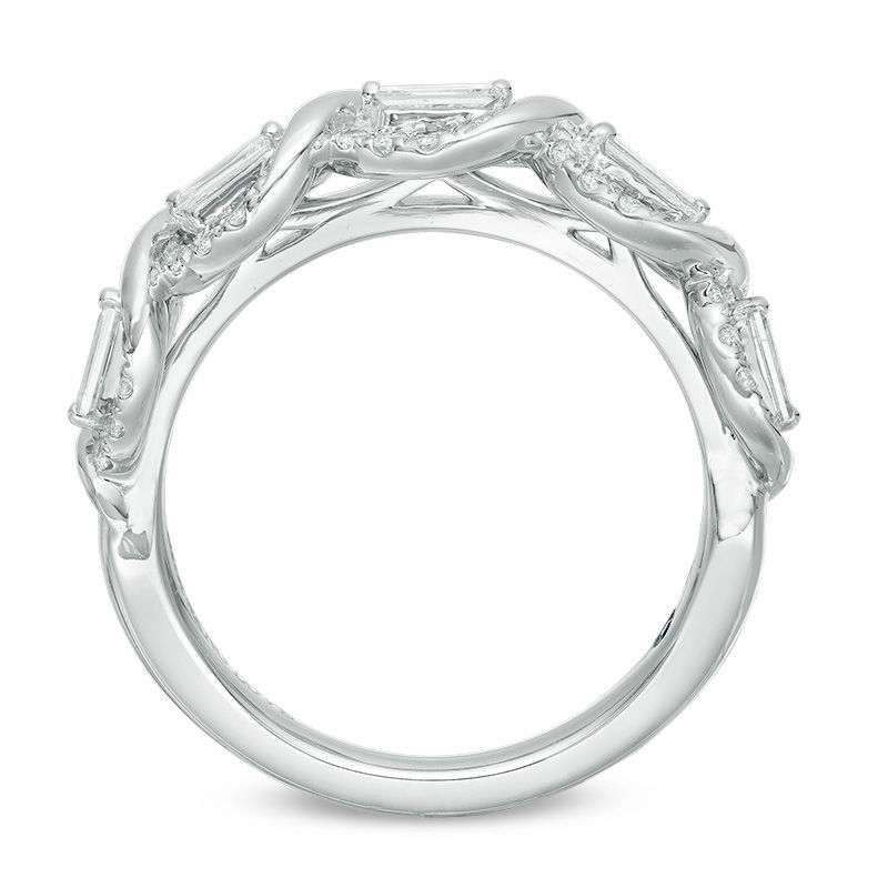Main Image 3 of Vera Wang Love Collection 1/2 CT. T.W. Diamond Twist Wedding Band in 14K White Gold