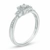 Thumbnail Image 2 of 1/10 CT. T.W. Diamond Square Frame Three Stone Promise Ring in 10K White Gold