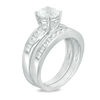 Thumbnail Image 1 of 7.0mm Lab-Created White Sapphire Bridal Set in Sterling Silver