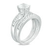 Thumbnail Image 2 of 7.0mm Lab-Created White Sapphire Bridal Set in Sterling Silver