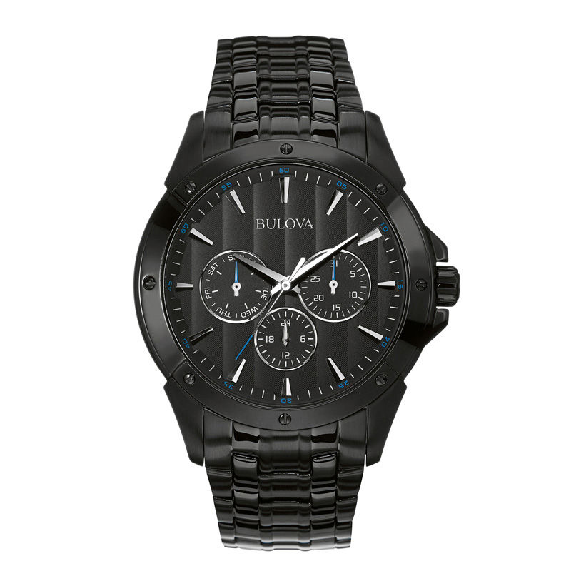 Main Image 1 of Men's Bulova Classic Black IP Watch with Black Dial (Model: 98C121)