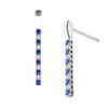 Thumbnail Image 0 of Line of Love™ Blue Sapphire and 1/5 CT. T.W. Diamond Alternating Drop Earrings in 10K White Gold