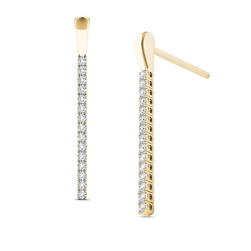 Main Image 1 of Line of Love™ 3/4 CT. T.W. Diamond Drop Earrings in 10K Gold