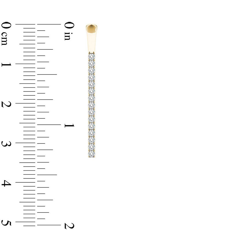 Main Image 2 of Line of Love™ 3/4 CT. T.W. Diamond Drop Earrings in 10K Gold