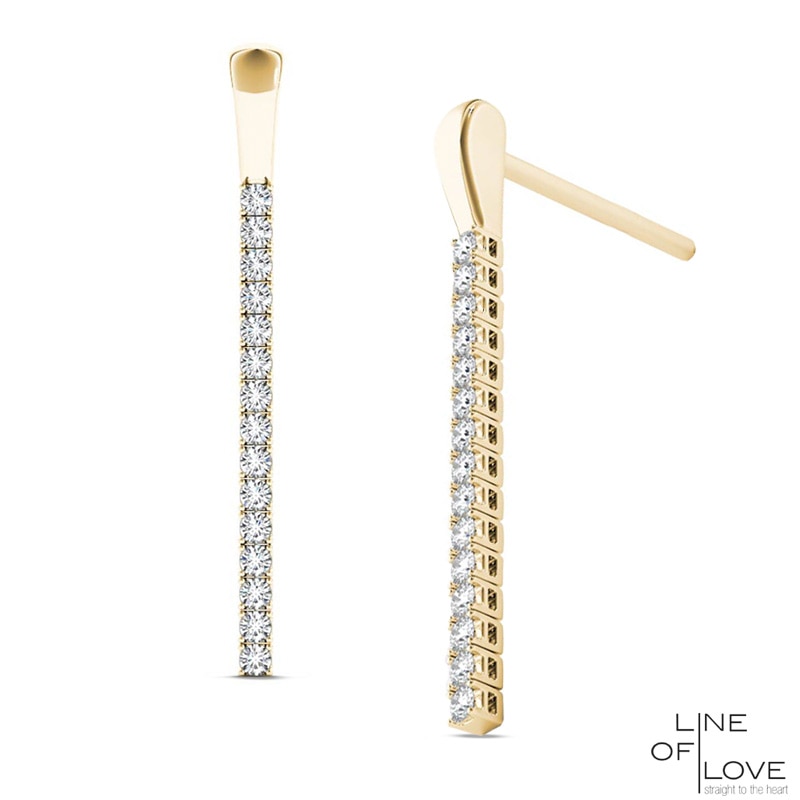 Line of Love™ 1 CT. T.W. Diamond Drop Earrings in 10K Gold