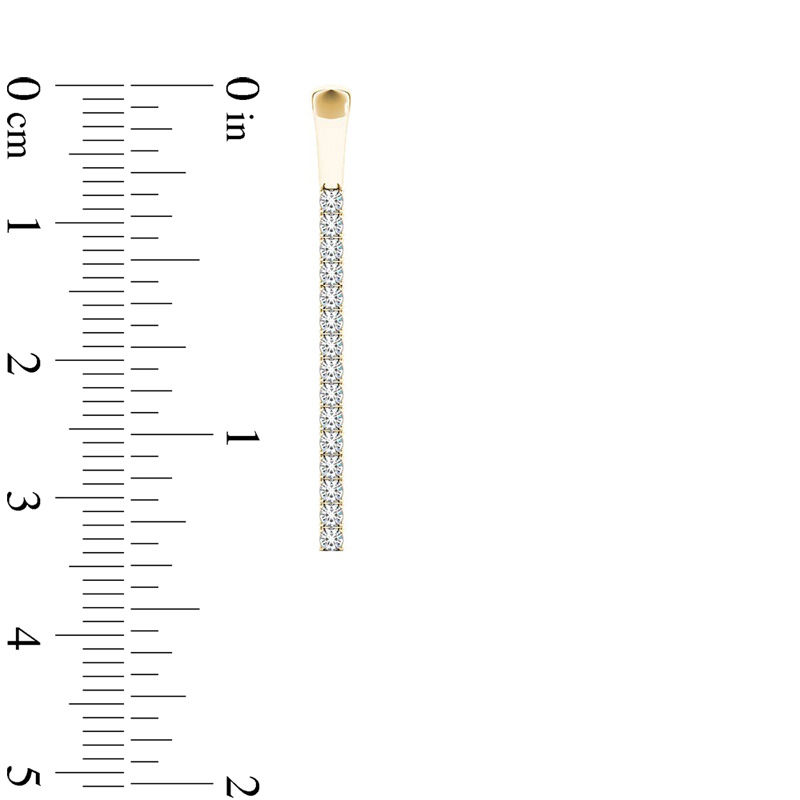 Main Image 2 of Line of Love™ 1/2 CT. T.W. Diamond Drop Earrings in 10K Gold