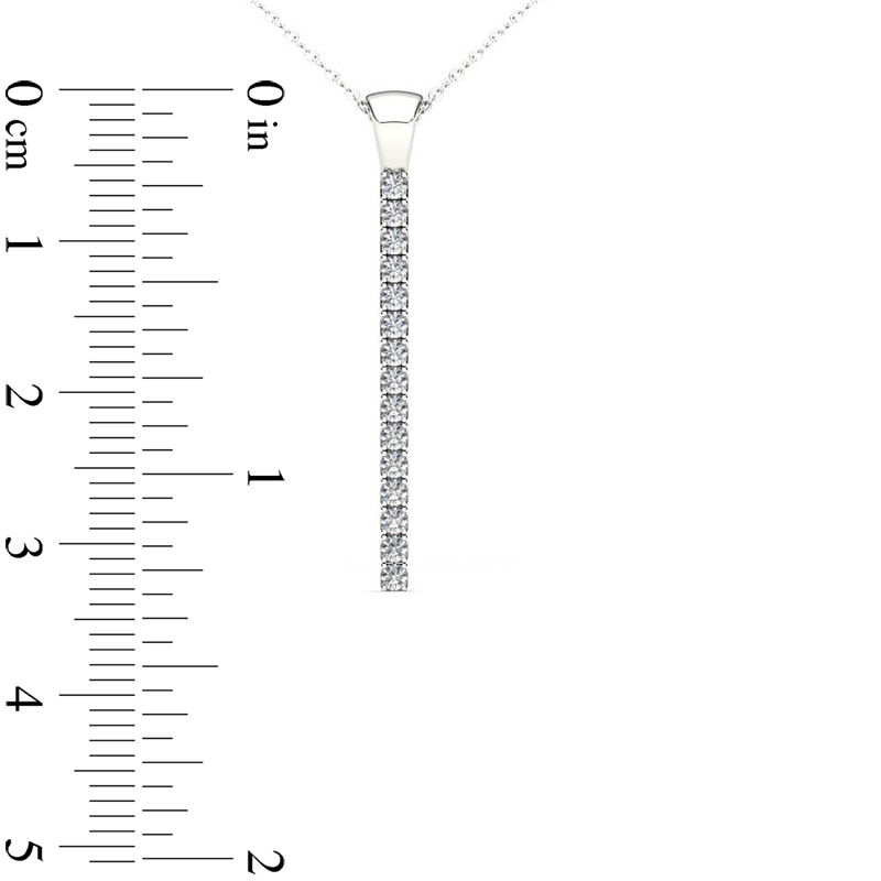 Main Image 2 of Line of Love™ 1/2 CT. T.W. Diamond Pendant in 10K White Gold