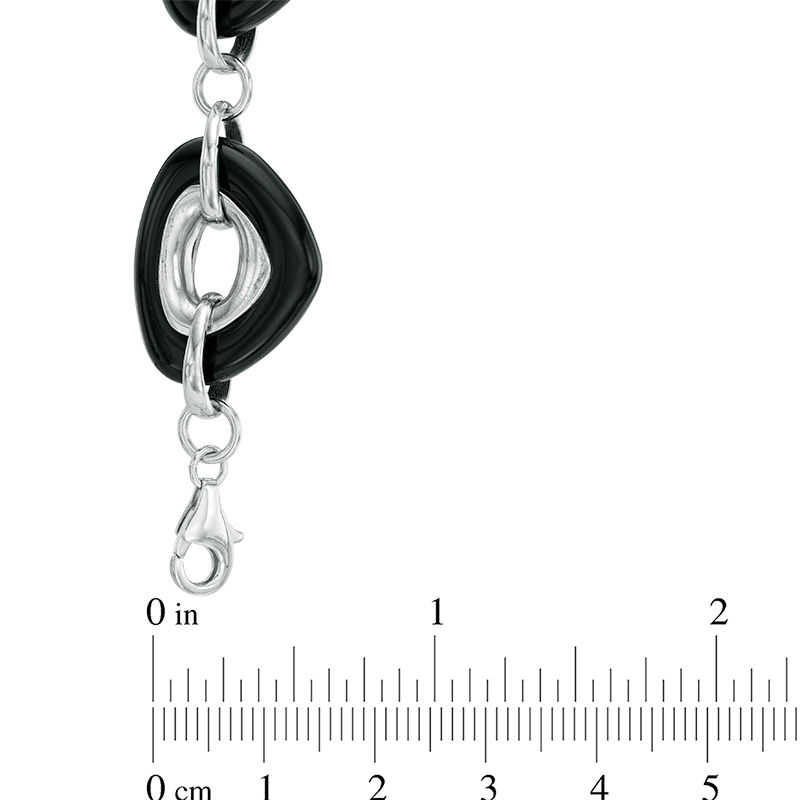 Main Image 2 of Onyx Bracelet in Sterling Silver - 9.5"