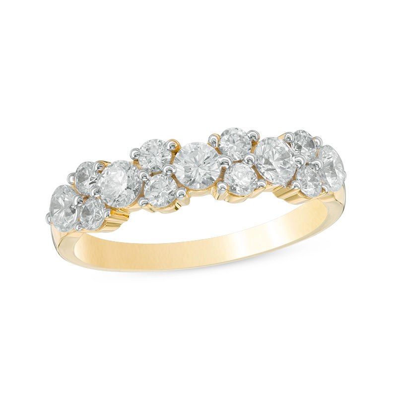 Main Image 1 of 1 CT. T.W. Diamond Alternating Anniversary Band in 10K Gold
