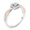 Thumbnail Image 2 of 1/2 CT. T.W. Princess-Cut Diamond Square Frame Twist Engagement Ring in 14K Two-Tone Gold