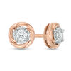 Thumbnail Image 0 of 1/5 CT. T.W. Diamond Solitaire Swirl Stud Earrings in 10K Rose Gold