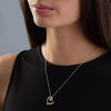 Thumbnail Image 3 of Diamond Accent Tilted Double Heart Pendant in Sterling Silver and 10K Rose Gold