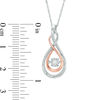 Thumbnail Image 2 of 1/4 CT. T.W. Diamond Infinity Pendant and Earrings Set in Sterling Silver and 10K Rose Gold
