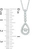 Thumbnail Image 2 of 0.45 CT. T.W. Diamond Linear Teardrop Pendant and Drop Earrings Set in 10K White Gold