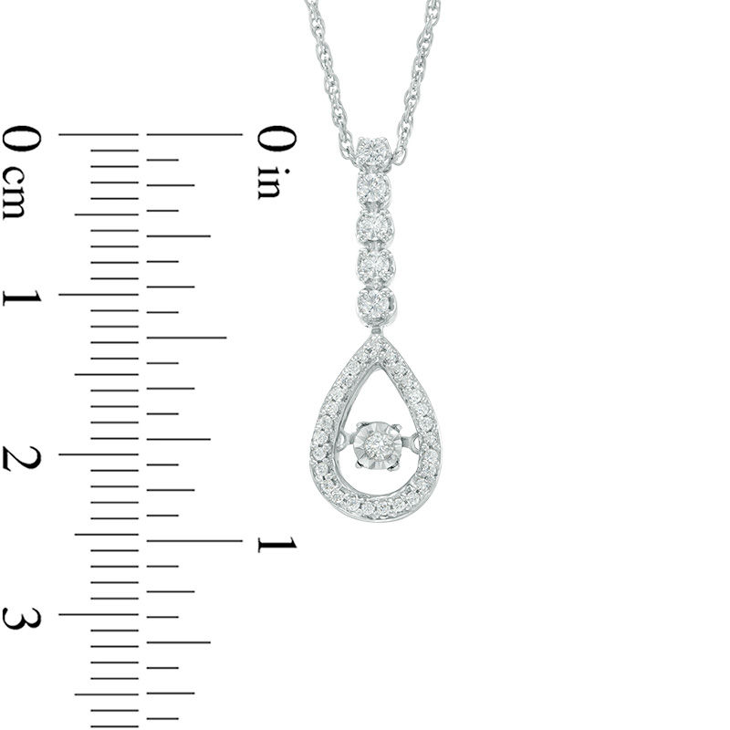 Main Image 2 of 0.45 CT. T.W. Diamond Linear Teardrop Pendant and Drop Earrings Set in 10K White Gold
