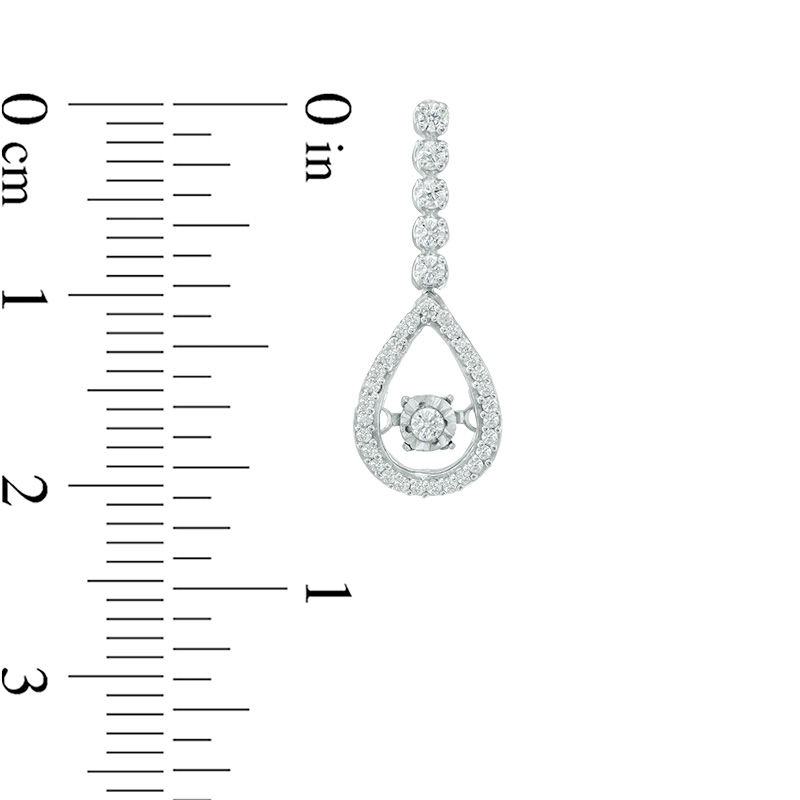 Main Image 3 of 0.45 CT. T.W. Diamond Linear Teardrop Pendant and Drop Earrings Set in 10K White Gold