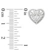 Thumbnail Image 1 of Diamond Accent Heart Starburst Stud Earrings in Sterling Silver