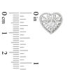 Thumbnail Image 2 of Diamond Accent Heart Starburst Stud Earrings in Sterling Silver