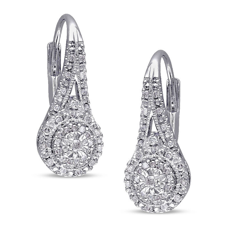 1/4 CT. T.W. Composite Diamond Vintage-Style Drop Earrings in Sterling Silver