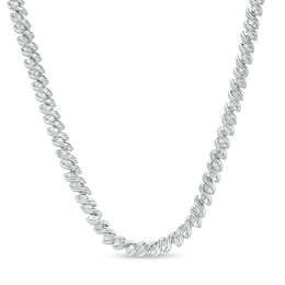 1 CT. T.W. Diamond Tennis Necklace in Sterling Silver - 17&quot;