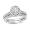 Thumbnail Image 0 of 3/4 CT. T.W. Diamond Double Oval Frame Bridal Set in 14K White Gold