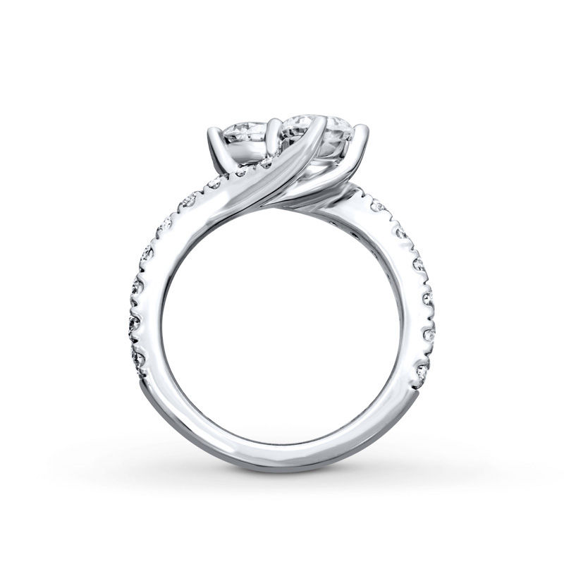 Ever Us® 2-1/2 CT. T.W. Two-Stone Diamond Bypass Ring in 14K White Gold (H-I/I2)