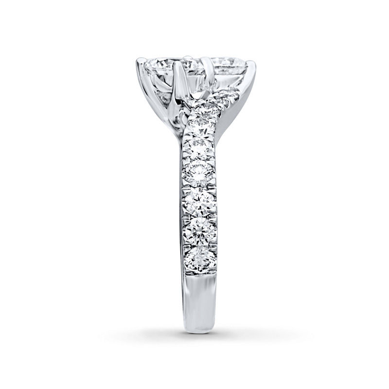 Main Image 2 of Ever Us® 5/8 CT. T.W. Diamond Contour Band in 14K White Gold