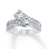 Thumbnail Image 3 of Ever Us® 5/8 CT. T.W. Diamond Contour Band in 14K White Gold
