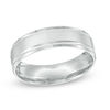 Thumbnail Image 1 of Men's 6.0mm Comfort Fit Brushed Wedding Band in Platinum