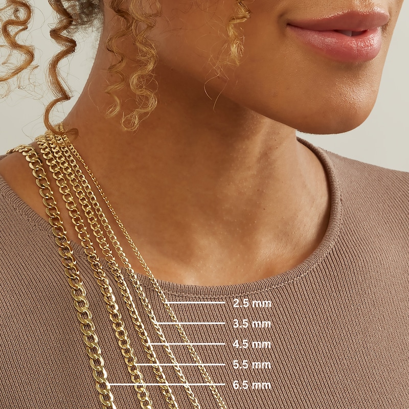 Main Image 3 of Men's 4.7mm Curb Chain Necklace in Solid 14K Gold - 24"