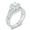 Thumbnail Image 1 of 1 CT. T.W. Diamond Cushion Frame Vintage-Style Bridal Set in 10K White Gold